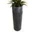GloboStar® Artificial Garden PISA 20762 Επιδαπέδιο Πολυεστερικό Τσιμεντένιο Κασπώ Γλάστρα - Flower Pot Γκρι Ανθρακί Φ36 x Υ120cm - ledmania.gr