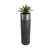 GloboStar® Artificial Garden PISA 20762 Επιδαπέδιο Πολυεστερικό Τσιμεντένιο Κασπώ Γλάστρα - Flower Pot Γκρι Ανθρακί Φ36 x Υ120cm - ledmania.gr