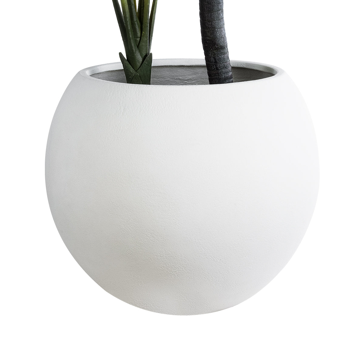 GloboStar® Artificial Garden MURANO 20766 Επιδαπέδιο Πολυεστερικό Τσιμεντένιο Κασπώ Γλάστρα - Flower Pot Λευκό Φ90 x Υ70cm - ledmania.gr