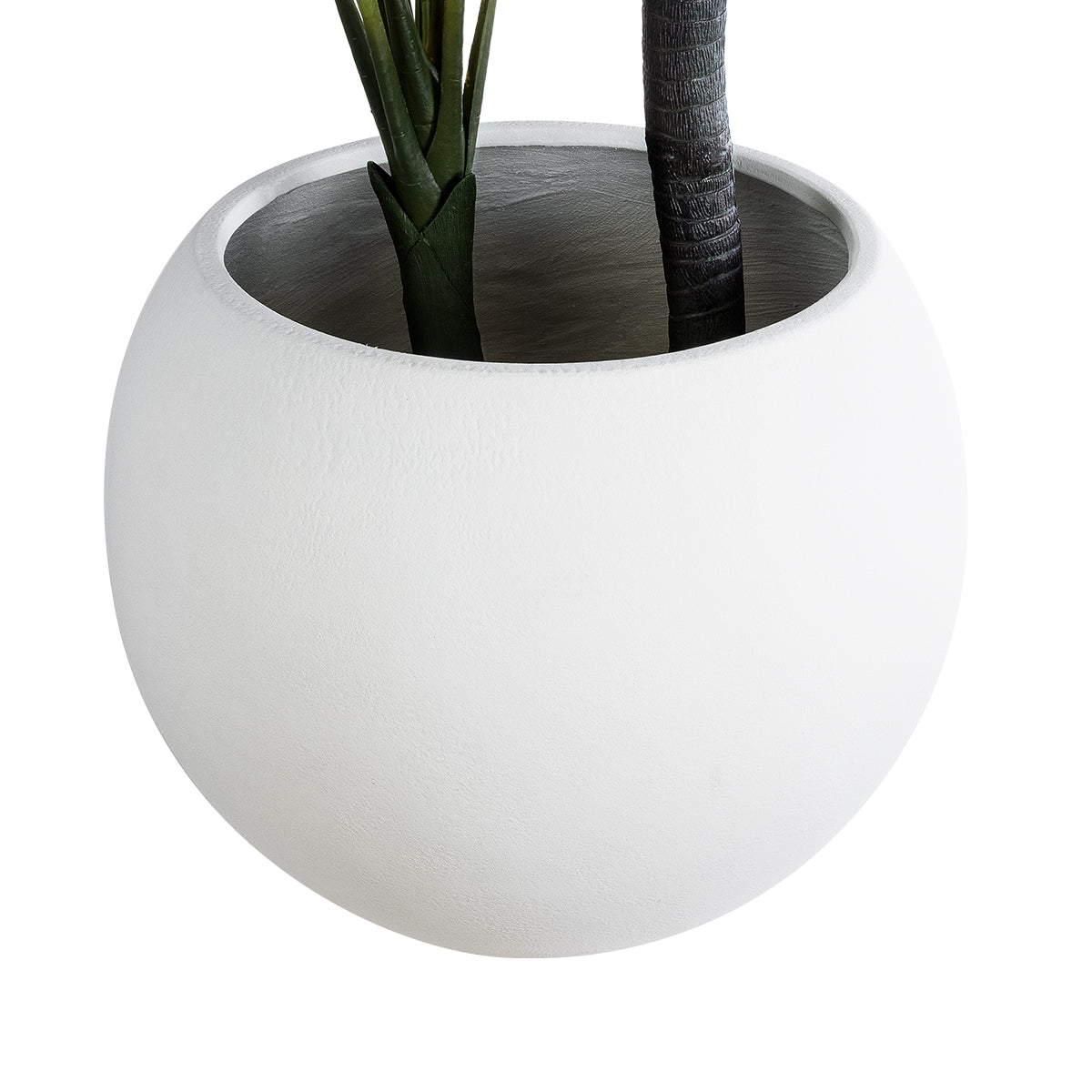 GloboStar® Artificial Garden MURANO 20766 Επιδαπέδιο Πολυεστερικό Τσιμεντένιο Κασπώ Γλάστρα - Flower Pot Λευκό Φ90 x Υ70cm - ledmania.gr
