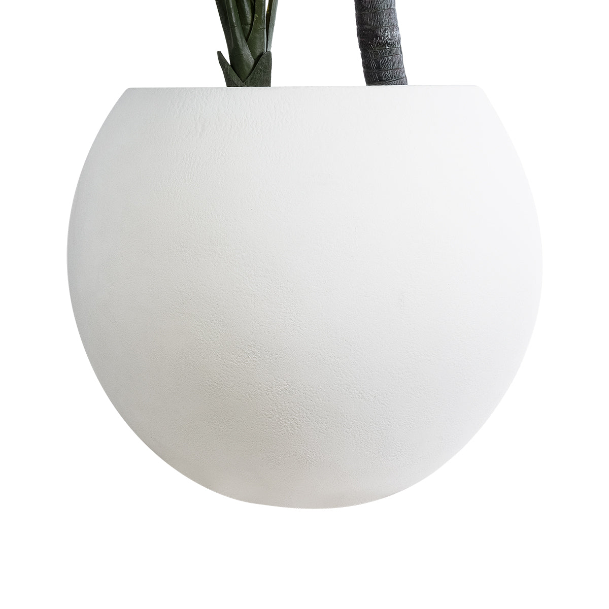 GloboStar® Artificial Garden MURANO 20766 Επιδαπέδιο Πολυεστερικό Τσιμεντένιο Κασπώ Γλάστρα - Flower Pot Λευκό Φ90 x Υ70cm - ledmania.gr