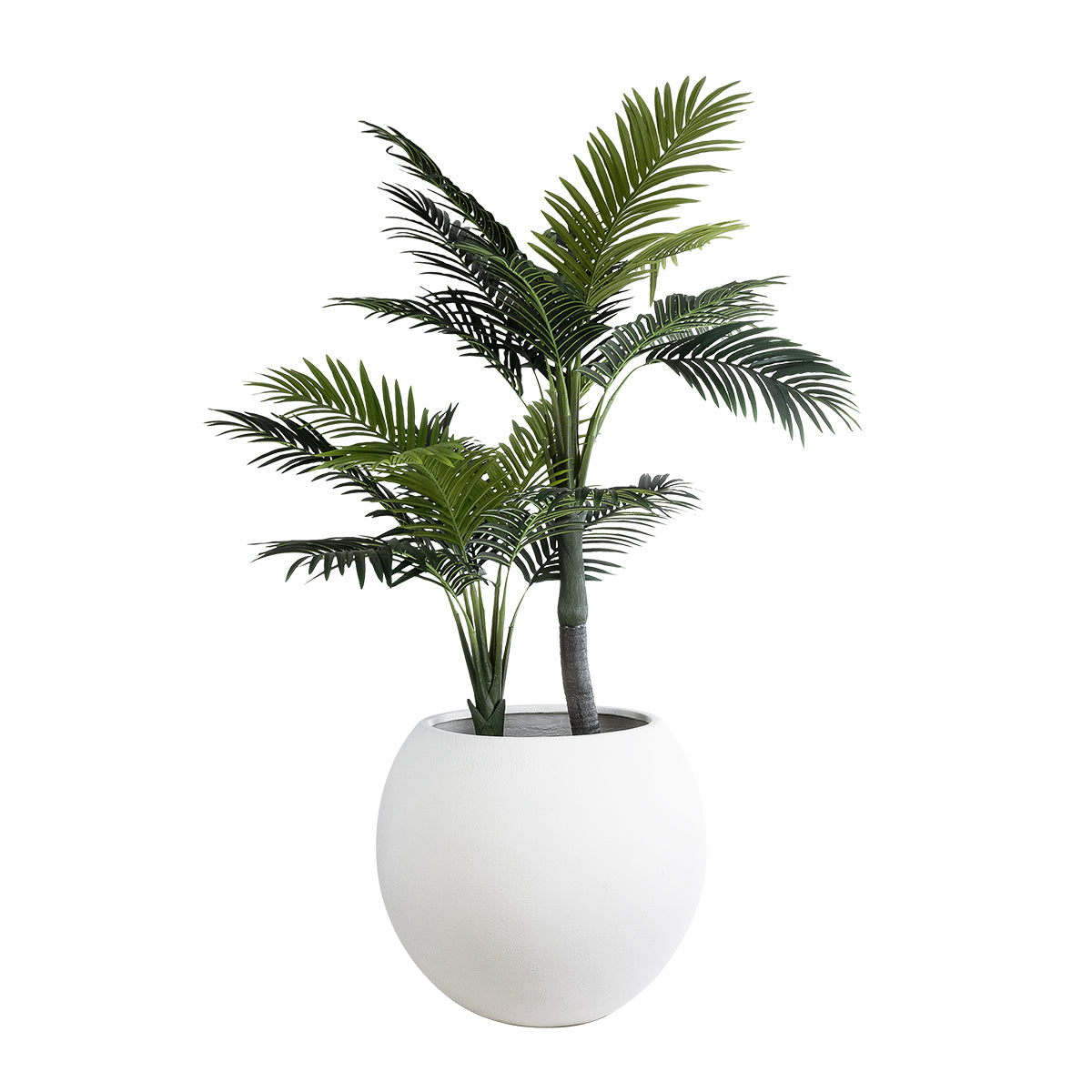 GloboStar® Artificial Garden MURANO 20766 Επιδαπέδιο Πολυεστερικό Τσιμεντένιο Κασπώ Γλάστρα - Flower Pot Λευκό Φ90 x Υ70cm - ledmania.gr