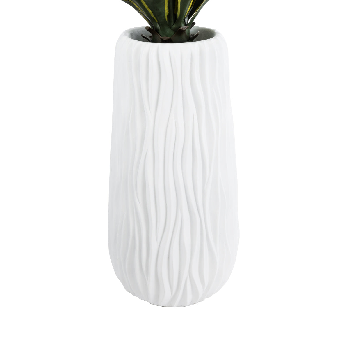 GloboStar® Artificial Garden ORIENTE 20768 Επιδαπέδιο Πολυεστερικό Τσιμεντένιο Κασπώ Γλάστρα - Flower Pot Λευκό Φ35 x Υ65cm - ledmania.gr