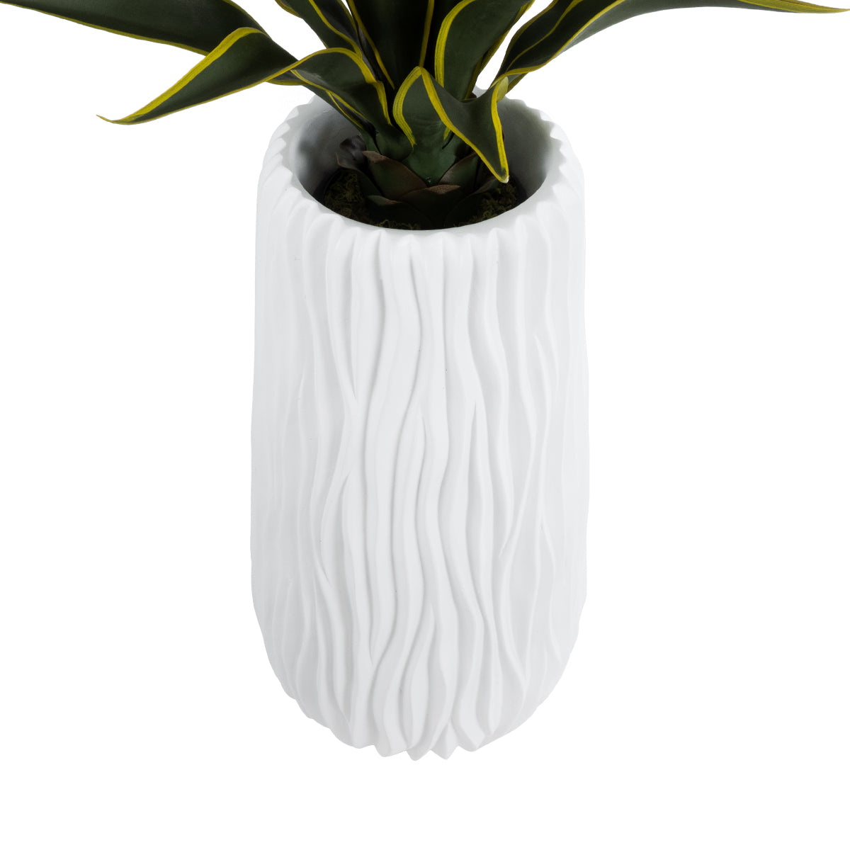 GloboStar® Artificial Garden ORIENTE 20768 Επιδαπέδιο Πολυεστερικό Τσιμεντένιο Κασπώ Γλάστρα - Flower Pot Λευκό Φ35 x Υ65cm - ledmania.gr