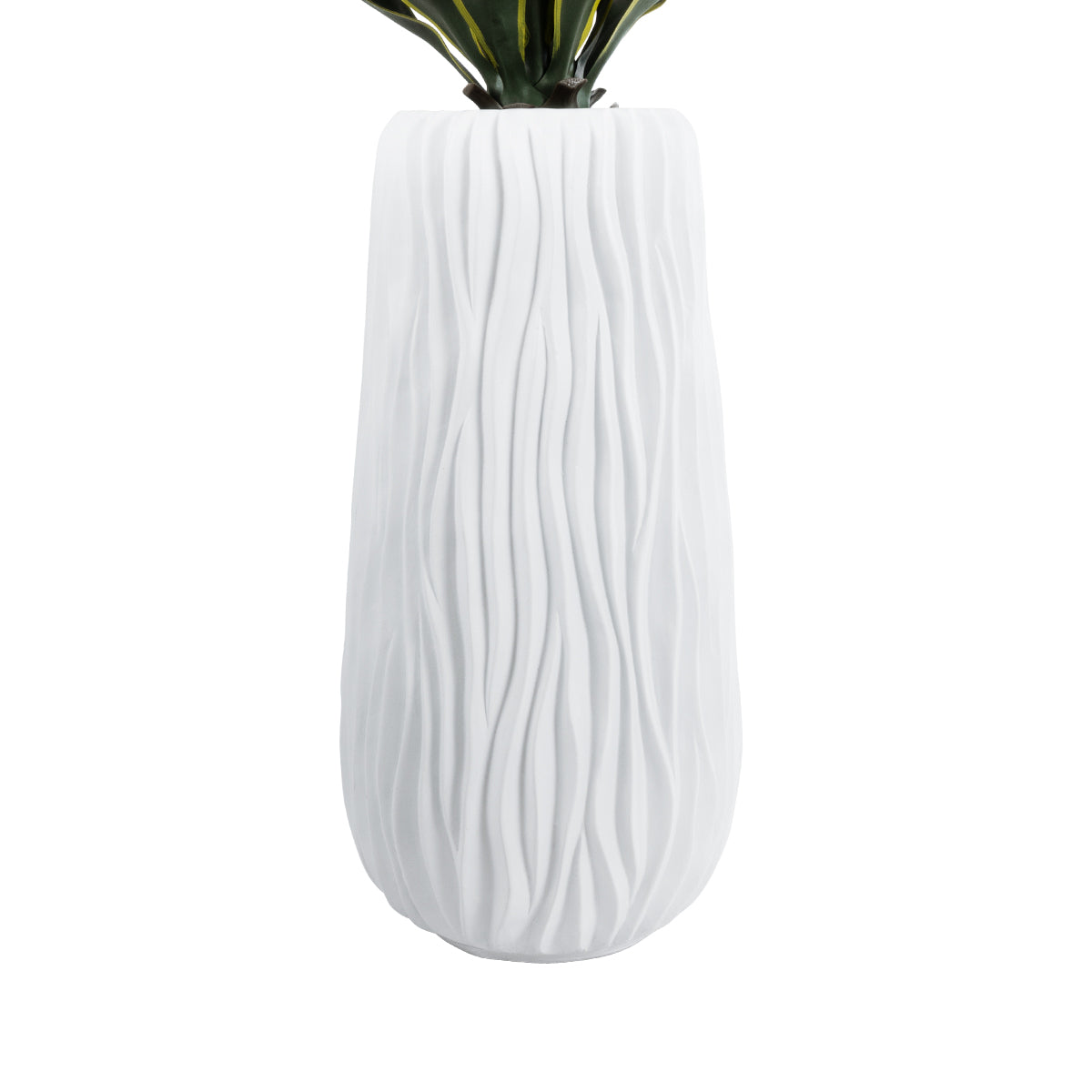 GloboStar® Artificial Garden ORIENTE 20768 Επιδαπέδιο Πολυεστερικό Τσιμεντένιο Κασπώ Γλάστρα - Flower Pot Λευκό Φ35 x Υ65cm - ledmania.gr