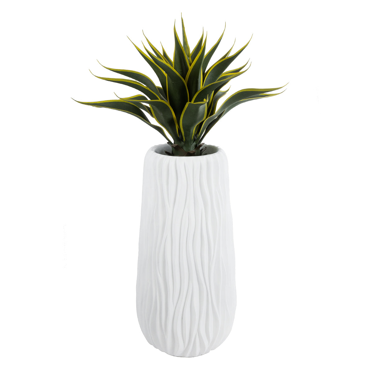 GloboStar® Artificial Garden ORIENTE 20768 Επιδαπέδιο Πολυεστερικό Τσιμεντένιο Κασπώ Γλάστρα - Flower Pot Λευκό Φ35 x Υ65cm - ledmania.gr