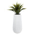 GloboStar® Artificial Garden ORIENTE 20768 Επιδαπέδιο Πολυεστερικό Τσιμεντένιο Κασπώ Γλάστρα - Flower Pot Λευκό Φ35 x Υ65cm - ledmania.gr