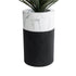 GloboStar® Artificial Garden ALMUDENA 20769 Επιδαπέδιο Πολυεστερικό Τσιμεντένιο Κασπώ Γλάστρα - Flower Pot Μαύρο με Λευκό Φ36 x Υ60cm - ledmania.gr