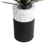 GloboStar® Artificial Garden ALMUDENA 20769 Επιδαπέδιο Πολυεστερικό Τσιμεντένιο Κασπώ Γλάστρα - Flower Pot Μαύρο με Λευκό Φ36 x Υ60cm - ledmania.gr