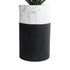 GloboStar® Artificial Garden ALMUDENA 20769 Επιδαπέδιο Πολυεστερικό Τσιμεντένιο Κασπώ Γλάστρα - Flower Pot Μαύρο με Λευκό Φ36 x Υ60cm - ledmania.gr