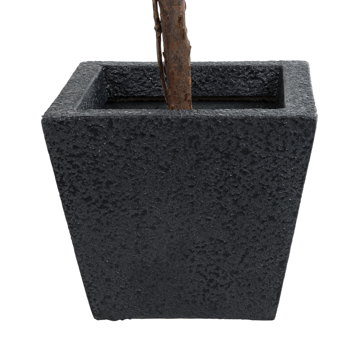 GloboStar® Artificial Garden KARRASPIO 20770 Επιδαπέδιο Πολυεστερικό Τσιμεντένιο Κασπώ Γλάστρα - Flower Pot Μαύρο Μ34 x Π34 x Υ30cm - ledmania.gr