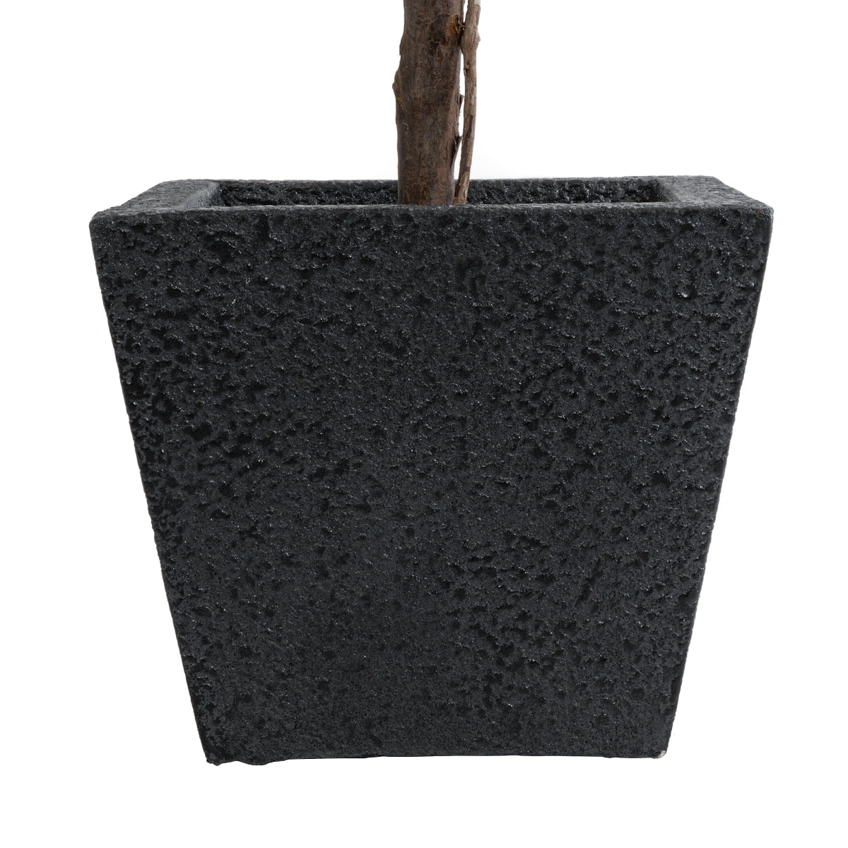 GloboStar® Artificial Garden KARRASPIO 20770 Επιδαπέδιο Πολυεστερικό Τσιμεντένιο Κασπώ Γλάστρα - Flower Pot Μαύρο Μ34 x Π34 x Υ30cm - ledmania.gr