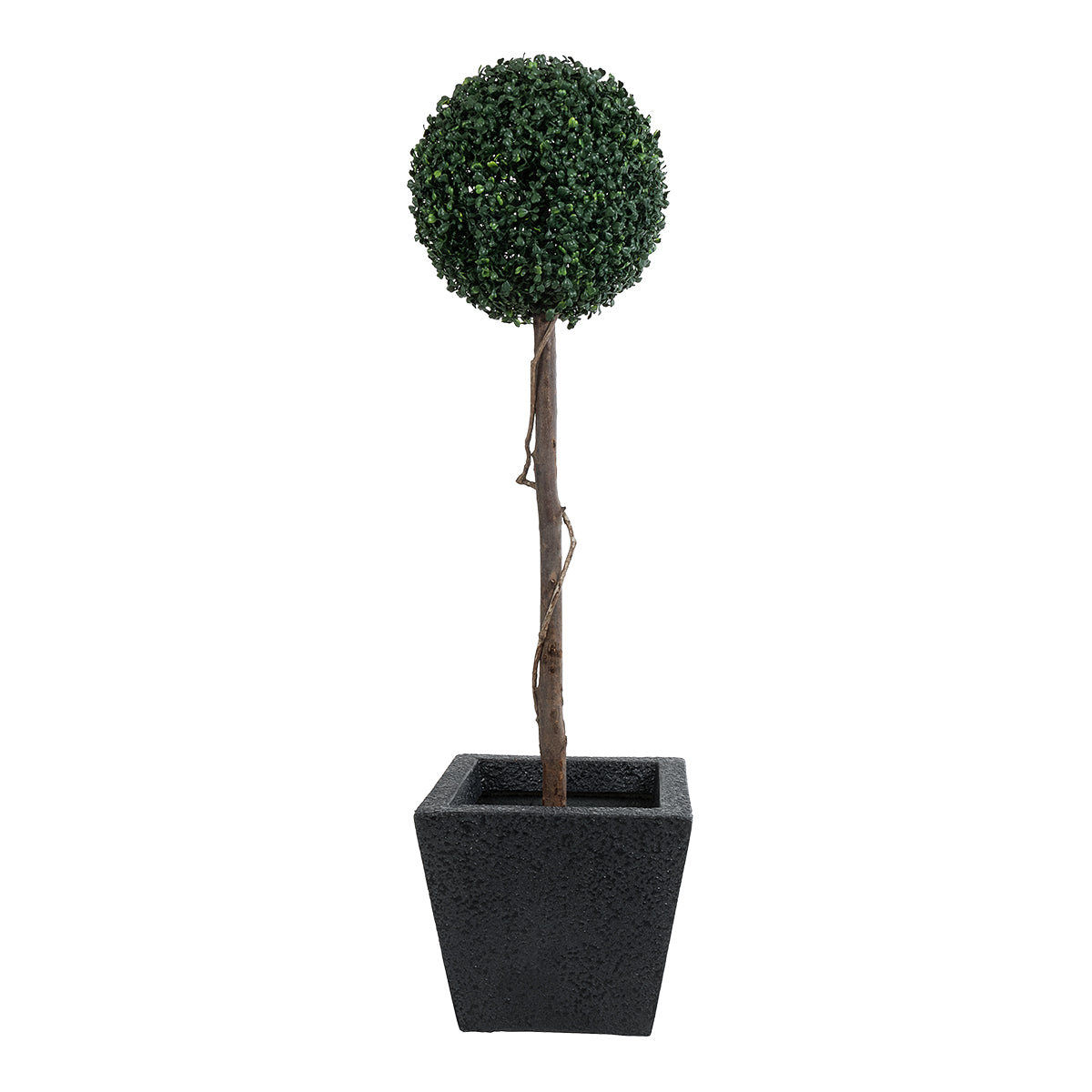 GloboStar® Artificial Garden KARRASPIO 20770 Επιδαπέδιο Πολυεστερικό Τσιμεντένιο Κασπώ Γλάστρα - Flower Pot Μαύρο Μ34 x Π34 x Υ30cm - ledmania.gr