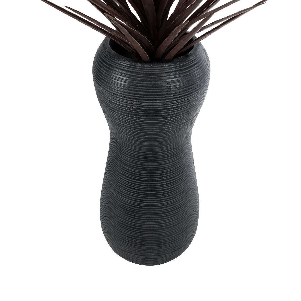 GloboStar® Artificial Garden BARRIO 20773 Επιδαπέδιο Πολυεστερικό Τσιμεντένιο Κασπώ Γλάστρα - Flower Pot Μαύρο Φ40 x Υ93cm - ledmania.gr