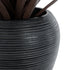 GloboStar® Artificial Garden BARRIO 20773 Επιδαπέδιο Πολυεστερικό Τσιμεντένιο Κασπώ Γλάστρα - Flower Pot Μαύρο Φ40 x Υ93cm - ledmania.gr