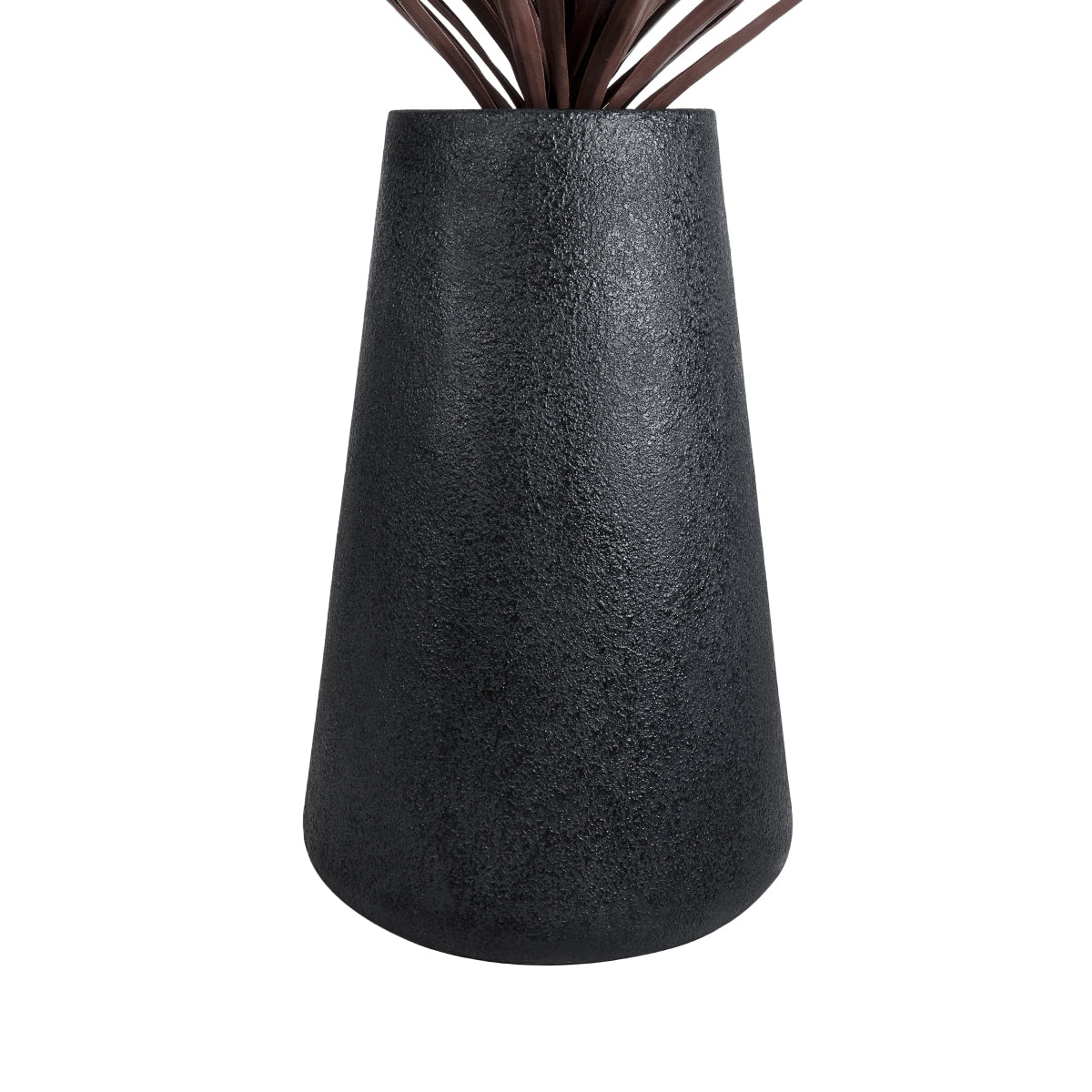 GloboStar® Artificial Garden SOHO 20790 Επιδαπέδιο Πολυεστερικό Τσιμεντένιο Κασπώ Γλάστρα - Flower Pot Μαύρο Φ60 x Υ90cm - ledmania.gr