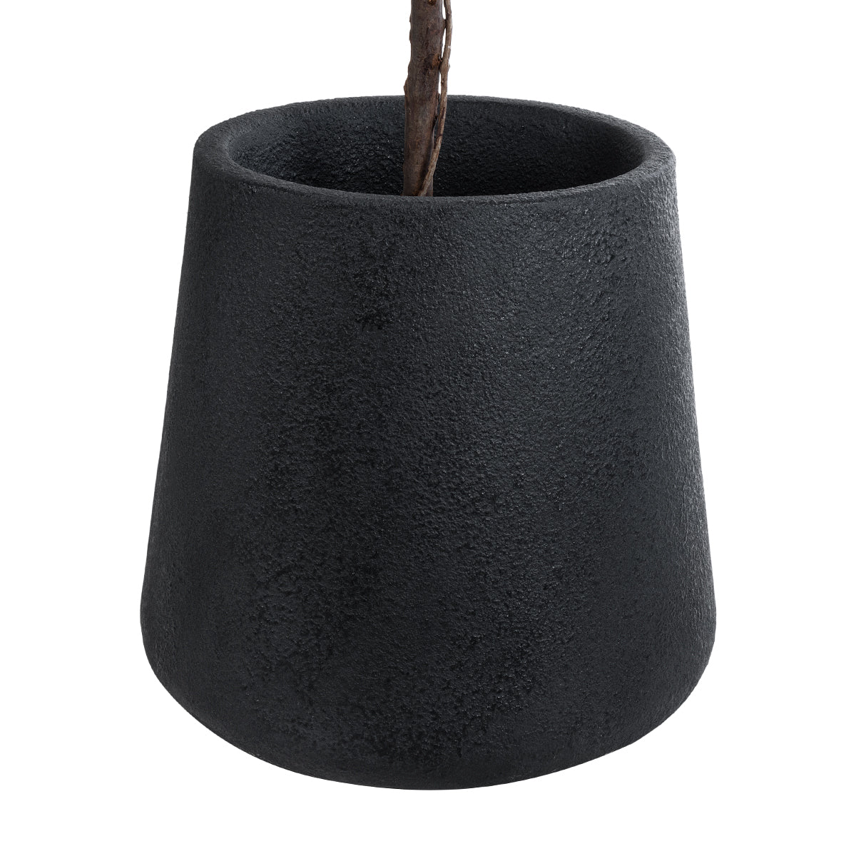 GloboStar® Artificial Garden SOHO 20791 Επιδαπέδιο Πολυεστερικό Τσιμεντένιο Κασπώ Γλάστρα - Flower Pot Μαύρο Φ65 x Υ60cm - ledmania.gr