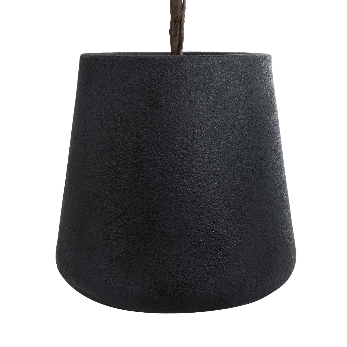 GloboStar® Artificial Garden SOHO 20791 Επιδαπέδιο Πολυεστερικό Τσιμεντένιο Κασπώ Γλάστρα - Flower Pot Μαύρο Φ65 x Υ60cm - ledmania.gr