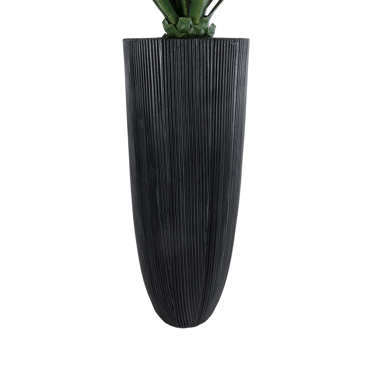 GloboStar® Artificial Garden CASTLE 20792 Επιδαπέδιο Πολυεστερικό Τσιμεντένιο Κασπώ Γλάστρα - Flower Pot Μαύρο Φ43 x Υ112cm - ledmania.gr