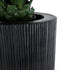 GloboStar® Artificial Garden CASTLE 20792 Επιδαπέδιο Πολυεστερικό Τσιμεντένιο Κασπώ Γλάστρα - Flower Pot Μαύρο Φ43 x Υ112cm - ledmania.gr
