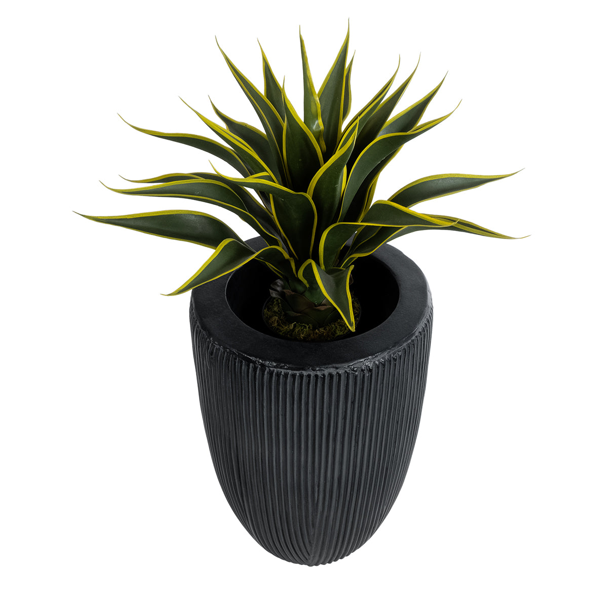 GloboStar® Artificial Garden CASTLE 20793 Διακοσμητικό Πολυεστερικό Τσιμεντένιο Κασπώ Γλάστρα - Flower Pot Μαύρο Φ35 x Υ54cm - ledmania.gr