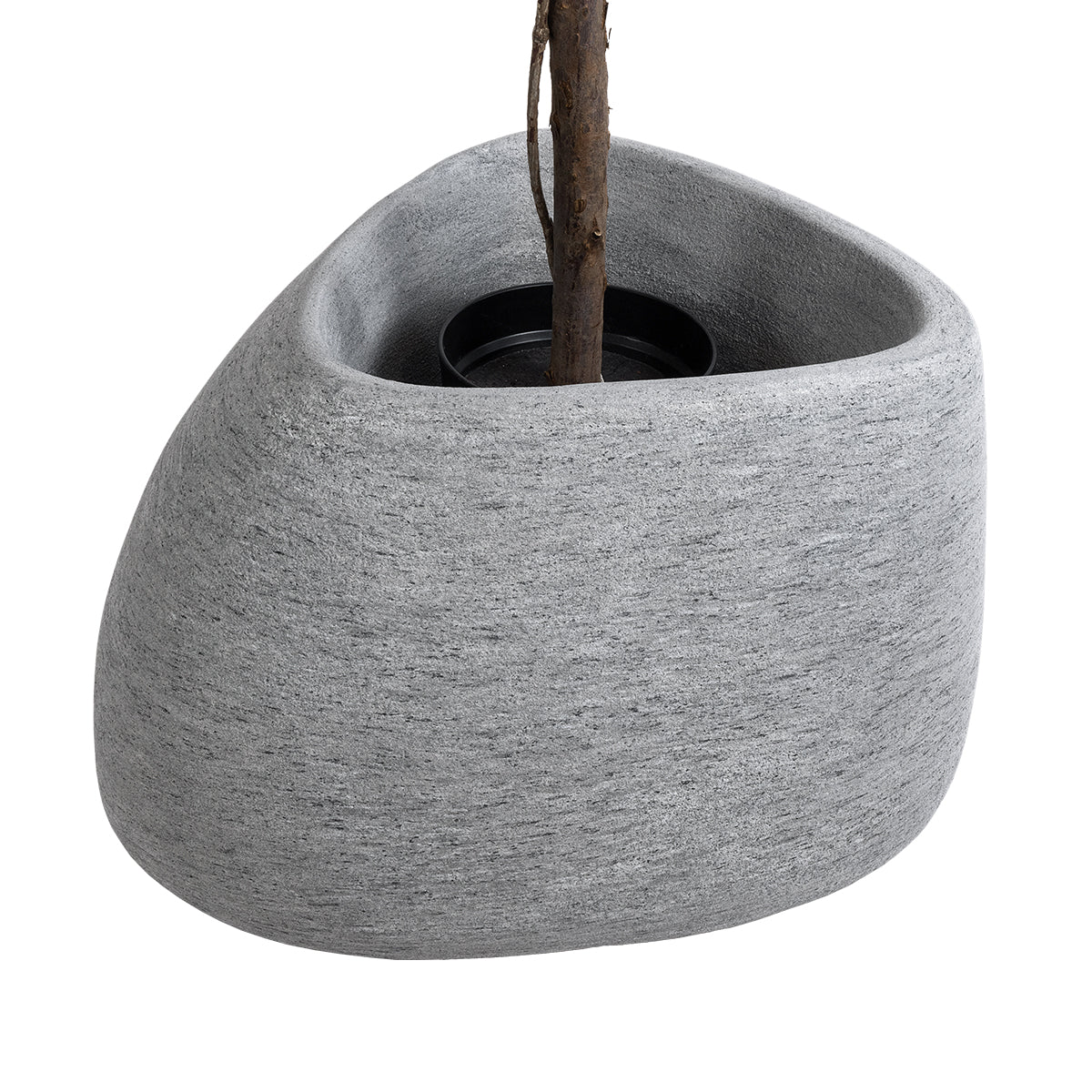 GloboStar® Artificial Garden OXFORD 20794 Επιδαπέδιο Πολυεστερικό Τσιμεντένιο Κασπώ Γλάστρα - Flower Pot Γκρι Μ60 x Π55 x Υ43cm - ledmania.gr