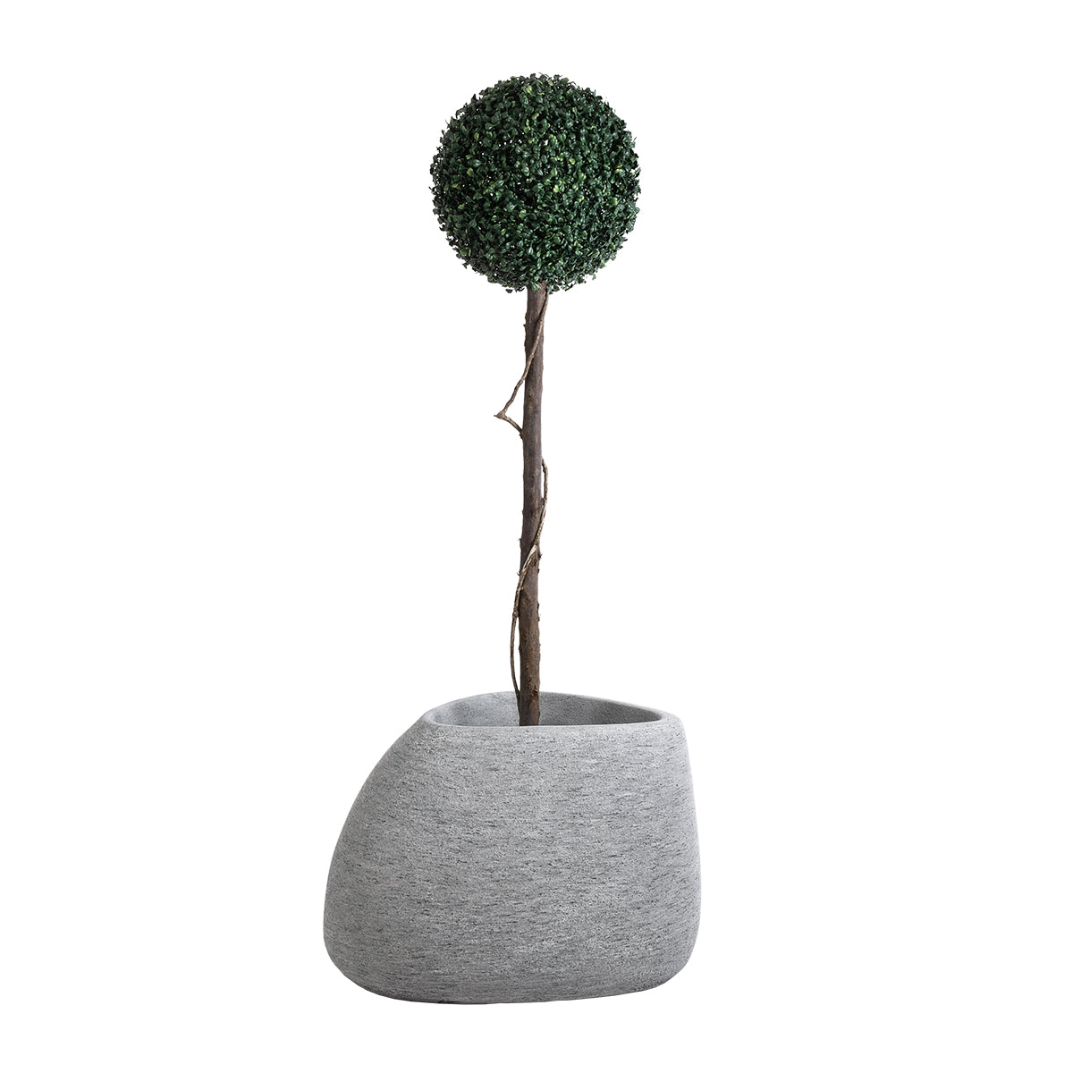 GloboStar® Artificial Garden OXFORD 20794 Επιδαπέδιο Πολυεστερικό Τσιμεντένιο Κασπώ Γλάστρα - Flower Pot Γκρι Μ60 x Π55 x Υ43cm - ledmania.gr