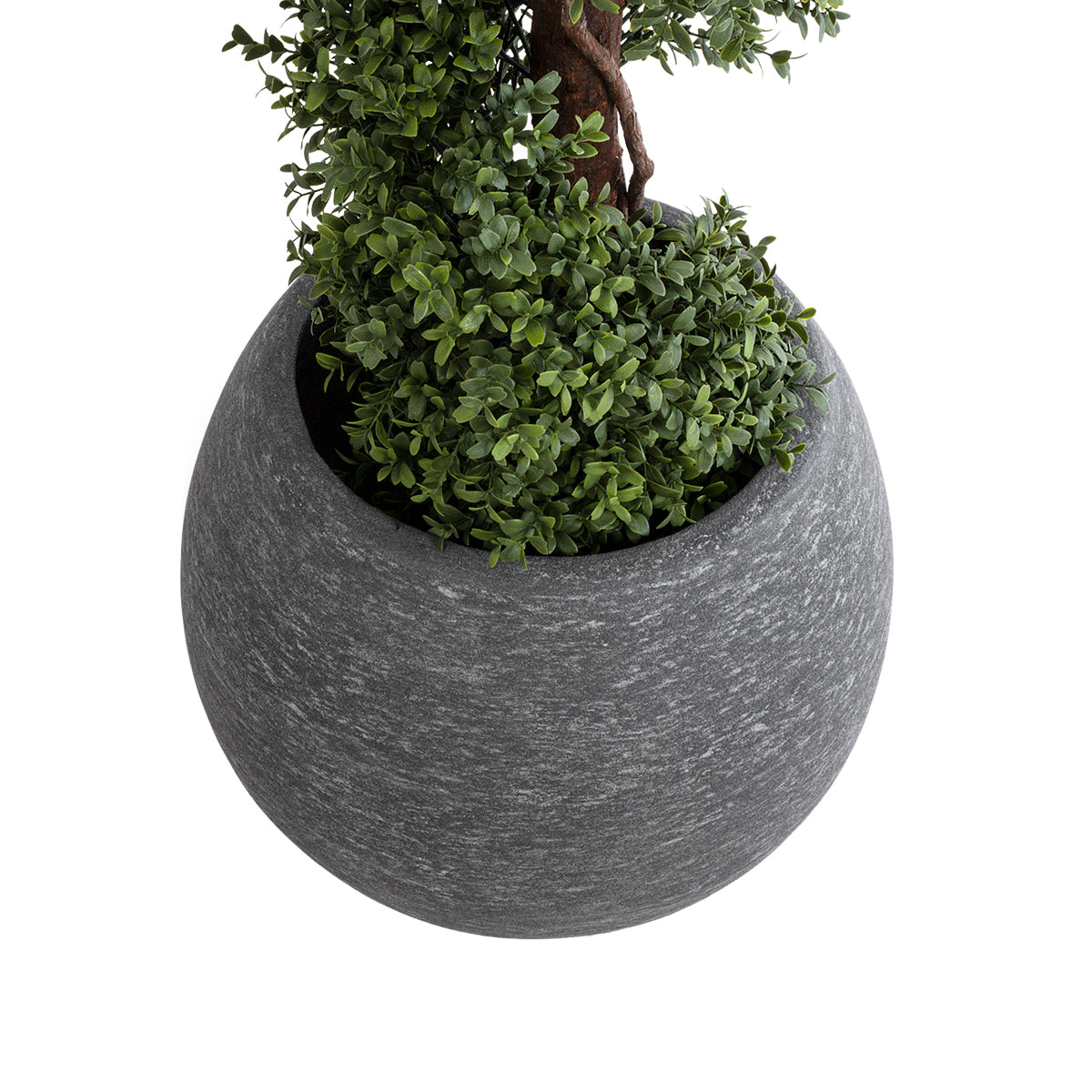 GloboStar® Artificial Garden COLUMBIA 20797 Επιδαπέδιο Πολυεστερικό Τσιμεντένιο Κασπώ Γλάστρα - Flower Pot Γκρι Φ40 x Υ35cm - ledmania.gr