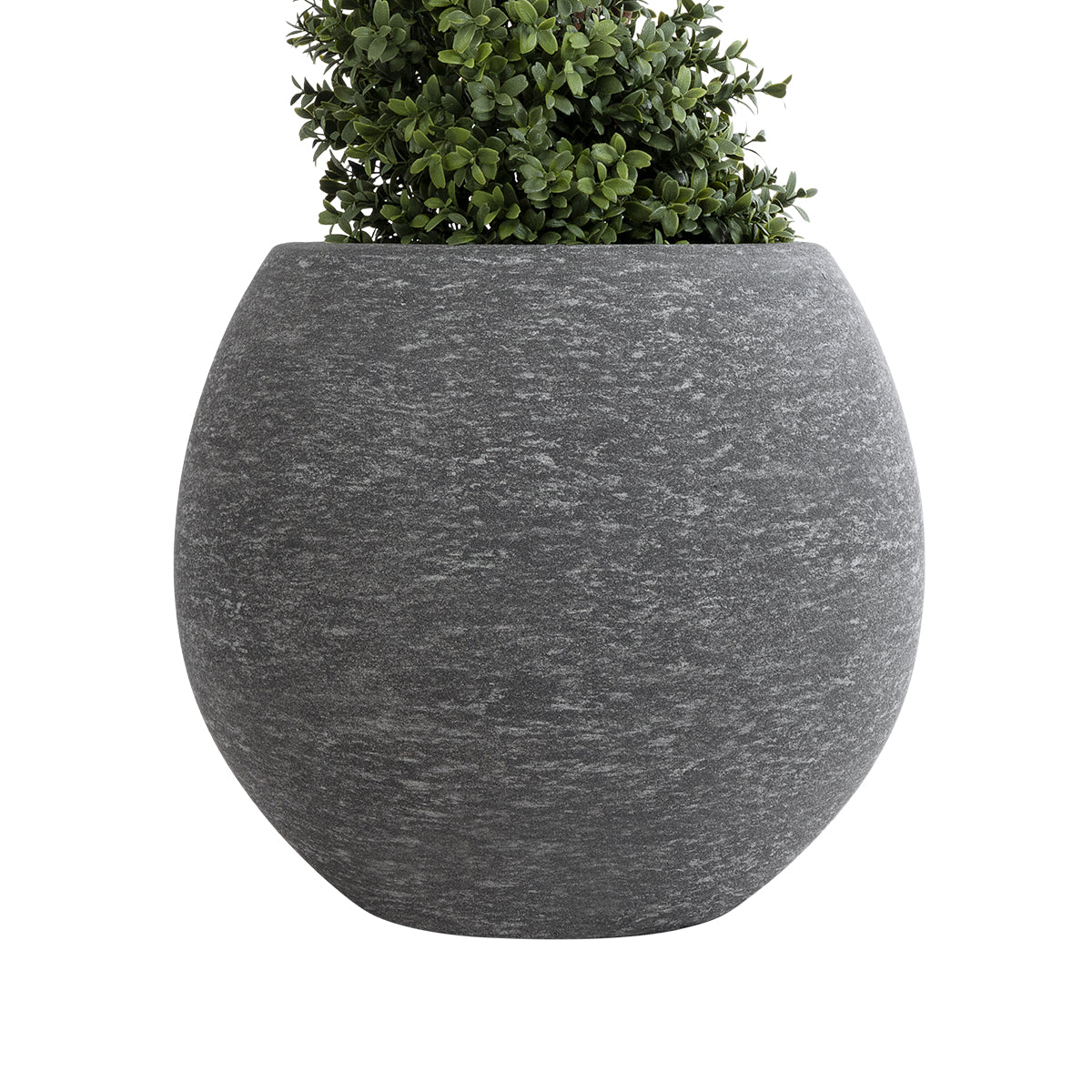 GloboStar® Artificial Garden COLUMBIA 20797 Επιδαπέδιο Πολυεστερικό Τσιμεντένιο Κασπώ Γλάστρα - Flower Pot Γκρι Φ40 x Υ35cm - ledmania.gr