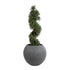 GloboStar® Artificial Garden COLUMBIA 20798 Επιδαπέδιο Πολυεστερικό Τσιμεντένιο Κασπώ Γλάστρα - Flower Pot Γκρι Φ60 x Υ51cm - ledmania.gr