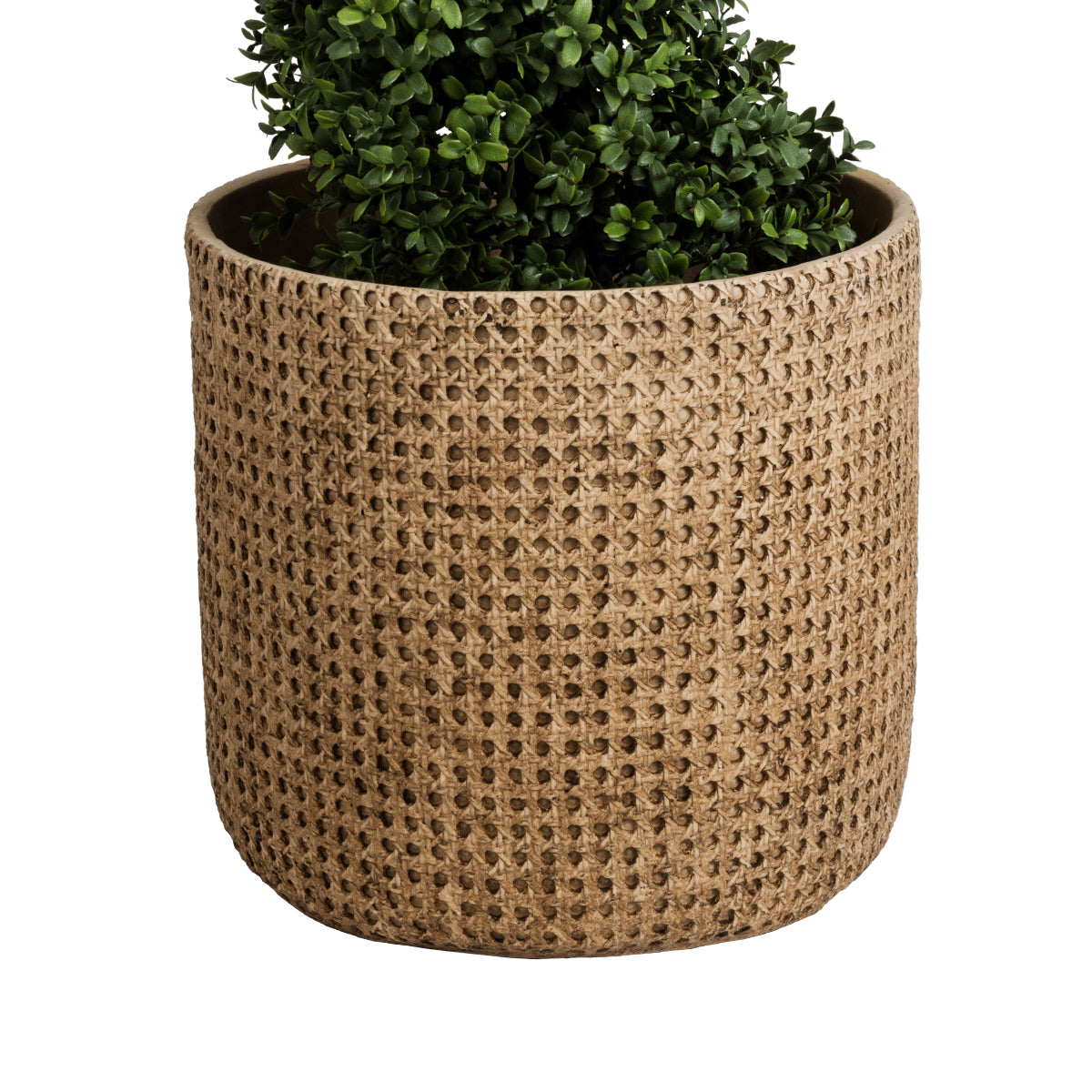 GloboStar® Artificial Garden GIUSEPPE 20800 Διακοσμητικό Πολυεστερικό Τσιμεντένιο Κασπώ Γλάστρα - Flower Pot Καφέ Φ35 x Υ33cm - ledmania.gr
