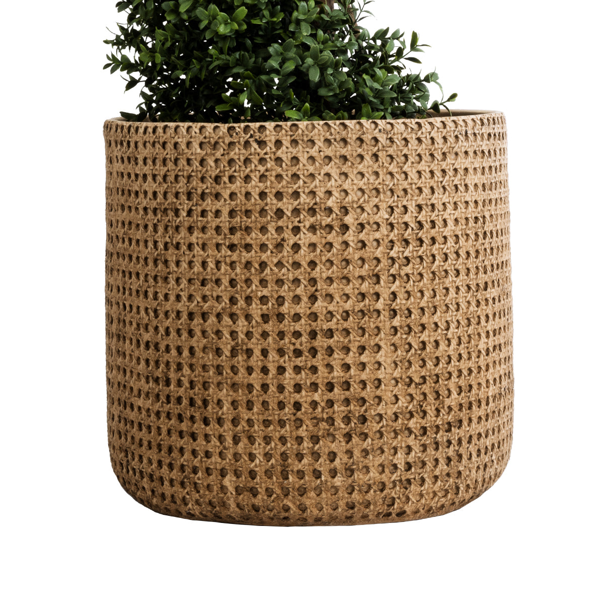GloboStar® Artificial Garden GIUSEPPE 20800 Διακοσμητικό Πολυεστερικό Τσιμεντένιο Κασπώ Γλάστρα - Flower Pot Καφέ Φ35 x Υ33cm - ledmania.gr