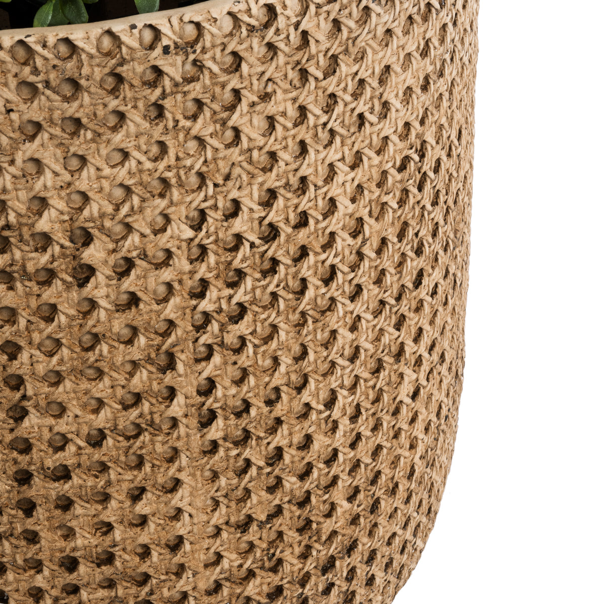 GloboStar® Artificial Garden GIUSEPPE 20800 Διακοσμητικό Πολυεστερικό Τσιμεντένιο Κασπώ Γλάστρα - Flower Pot Καφέ Φ35 x Υ33cm - ledmania.gr