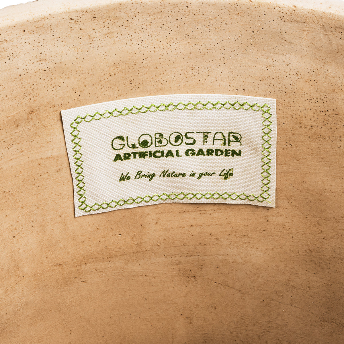GloboStar® Artificial Garden GIUSEPPE 20800 Διακοσμητικό Πολυεστερικό Τσιμεντένιο Κασπώ Γλάστρα - Flower Pot Καφέ Φ35 x Υ33cm - ledmania.gr