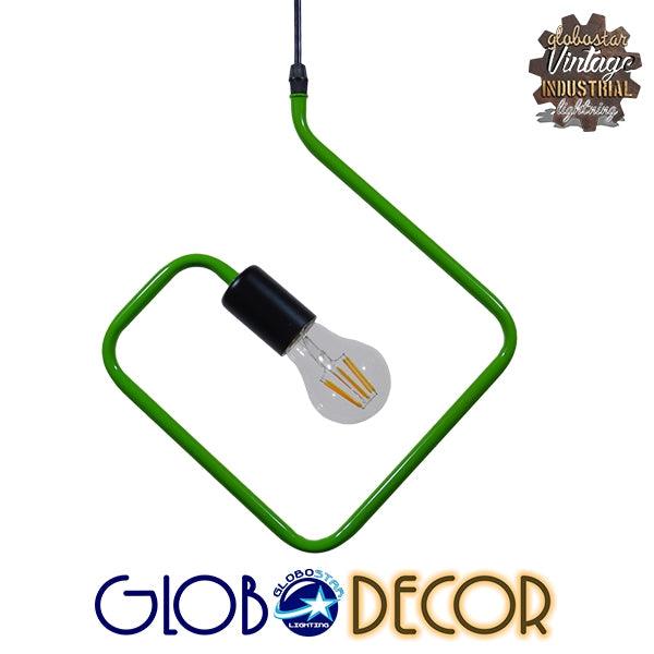 GloboStar® LIBBY 01096-1 Μοντέρνο Κρεμαστό Παιδικό Φωτιστικό Οροφής Μονόφωτο Πράσινο Μεταλλικό Φ31 x Υ100cm - ledmania.gr