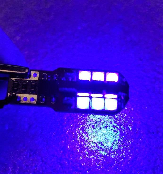 W5W-T10 Canbus Led Λαμπα Αυτοκινήτου- 24SMD 3030-5 watt-600lumens-12Volt Πολύ Φωτεινά Μπλε - ledmania.gr