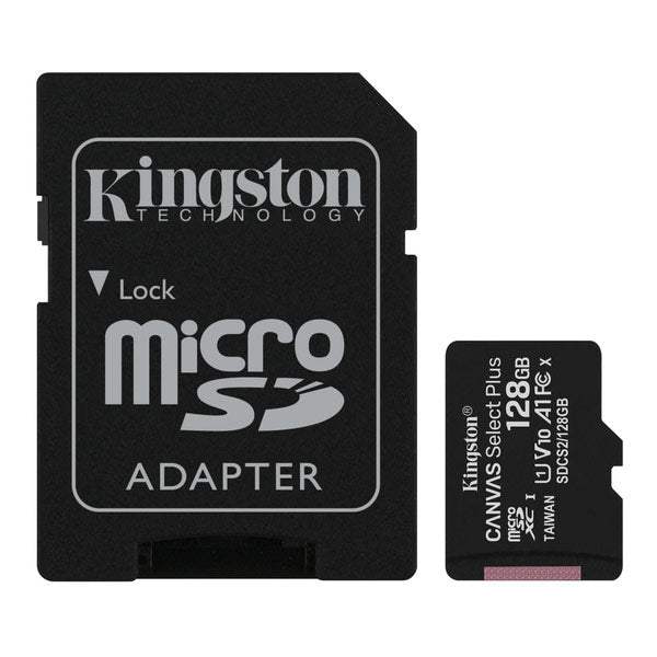 KINGSTON CANVAS SELECT PLUS MICROSDHC 128GB U1 V10 A1 WITH ADAPTOR - ledmania.gr