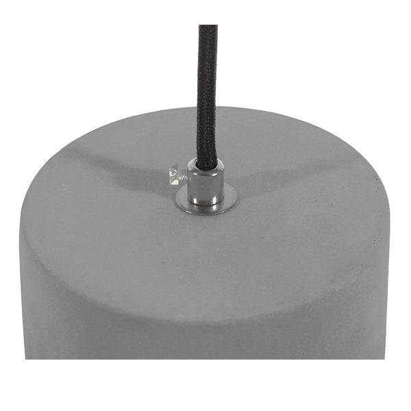 GloboStar® DURANT 01325 Μοντέρνο Industrial Κρεμαστό Φωτιστικό Οροφής Μονόφωτο Γκρι Μπεζ Τσιμέντο Πλέγμα Φ20 x Y35cm - ledmania.gr