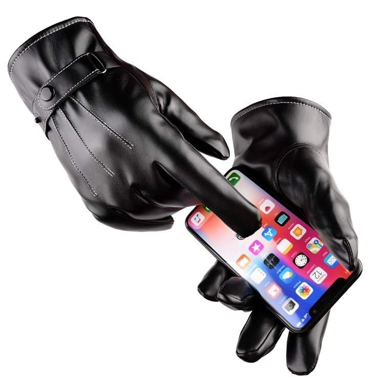 MENS WINTER GLOVES FOR A TOUCHSCREEN SMARTPHONE BLACK - ledmania.gr