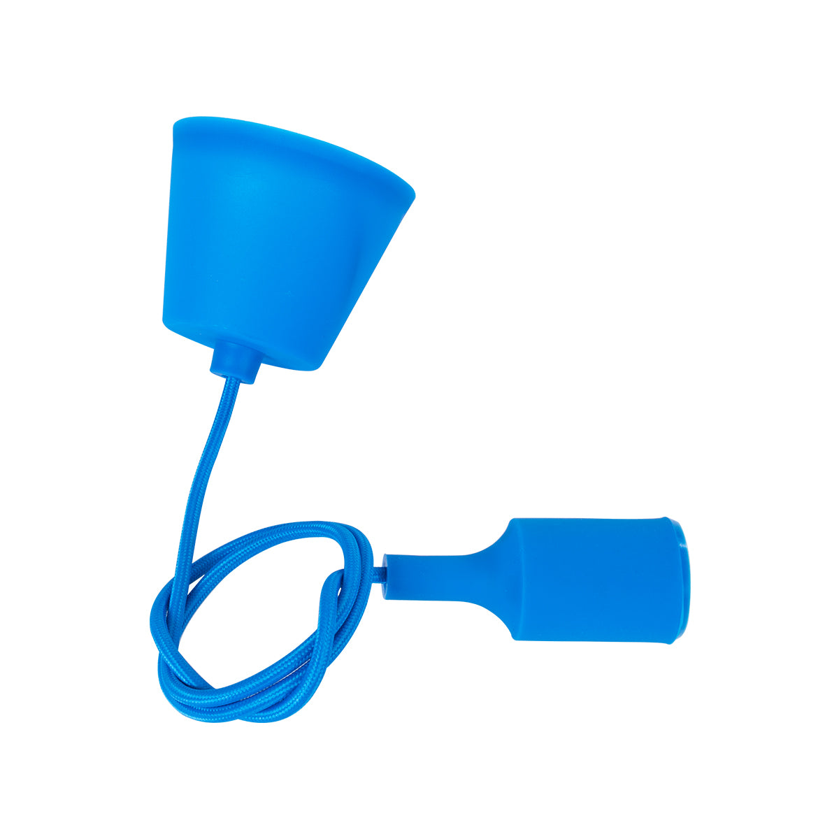 GloboStar® CABLITO 61558 Μοντέρνο Κρεμαστό Φωτιστικό Οροφής Μονόφωτο 1 x E27 Μπλε Σιλικόνης Ανάρτηση με Υφασμάτινο Καλώδιο Φ4 x Υ110cm - ledmania.gr