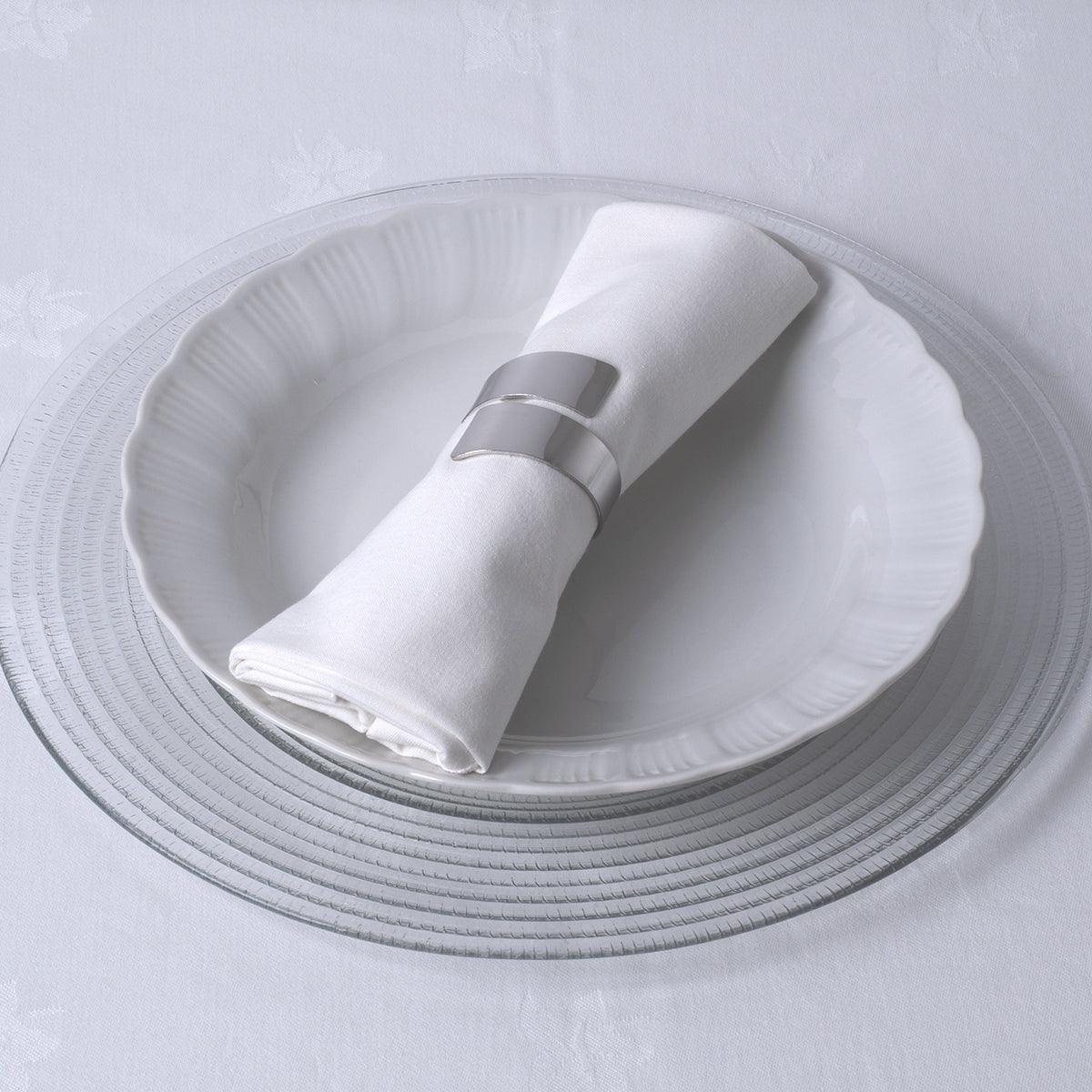 GloboStar® COUVERT 35009 Δαχτυλίδι Πετσέτας Μεταλλικό Ασημί Φ5 x H4.5cm - ledmania.gr