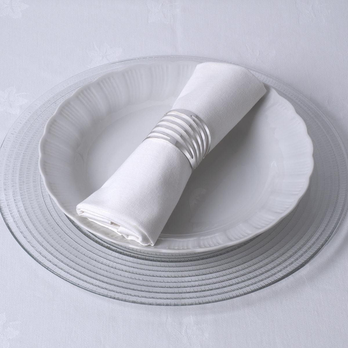 GloboStar® VAISSELLE 35012 Δαχτυλίδι Πετσέτας Μεταλλικό Ασημί Φ5 x H4cm - ledmania.gr