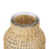 GloboStar® MANDY 35619 Διακοσμητικό Βάζο Γυάλινο Διάφανο με Μπαμπού Φ8.5 x Υ17cm - ledmania.gr
