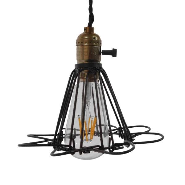 GloboStar® DANE 10001181 Vintage Industrial Κρεμαστό Φωτιστικό Οροφής Μαύρο Μεταλλικό Πλέγμα Φ10 x Y20cm - ledmania.gr