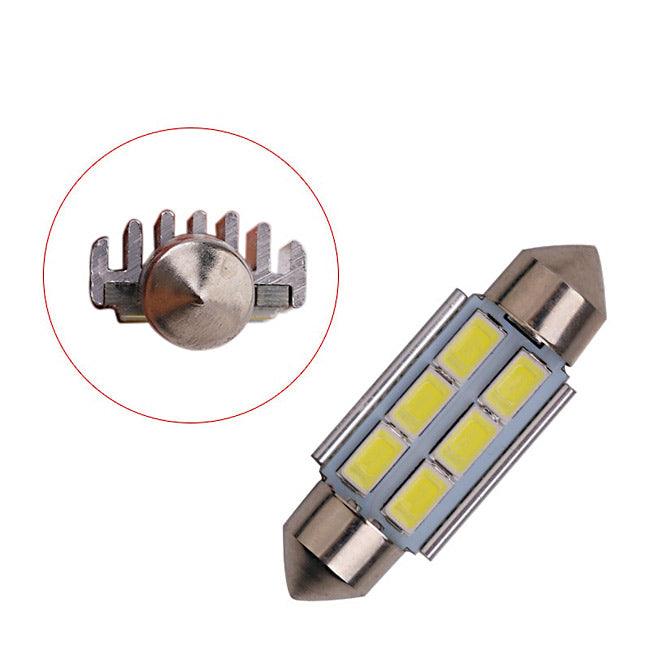36mm Festoon C5W-12vdc- 6 Smd Led Canbus 5630 led αυτοκινητου-150 lumens-Ψυχρο Λευκο - ledmania.gr