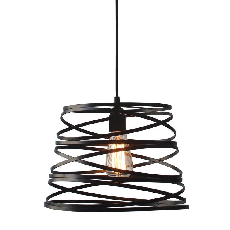 ΜΕΤΑΛΛΙΚΟ Φ/Σ 1XE27 ΜΑΥΡΟ ΜΑΤ ΣΠΙΡΑΛ Φ25CM - ledmania.gr