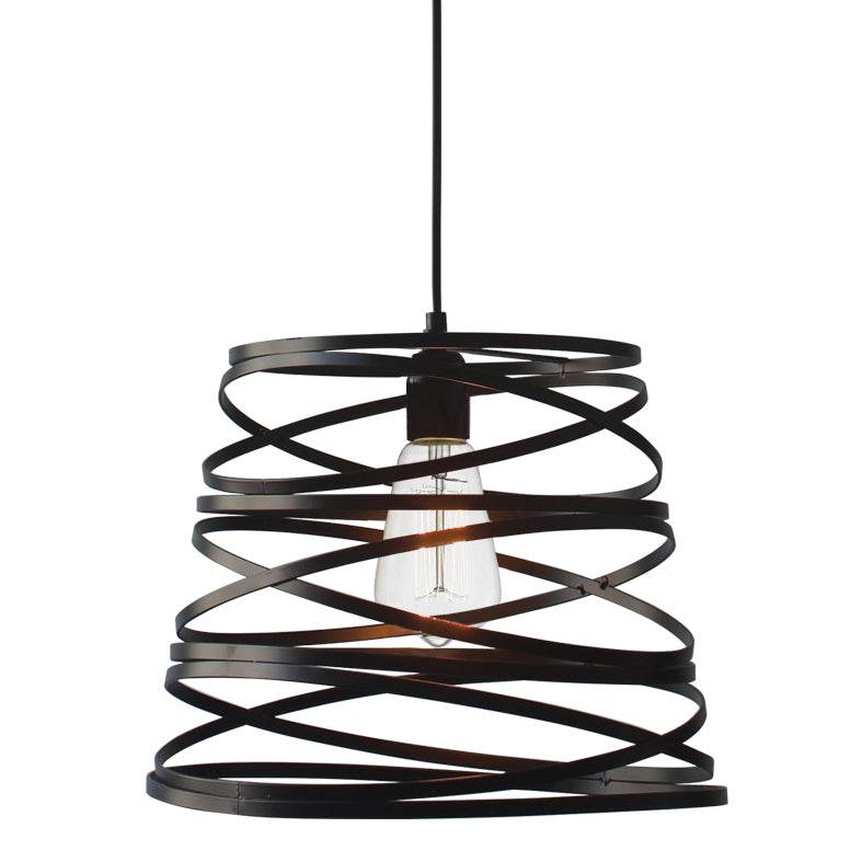 ΜΕΤΑΛΛΙΚΟ Φ/Σ 1XE27 ΜΑΥΡΟ ΜΑΤ ΣΠΙΡΑΛ Φ40CM - ledmania.gr