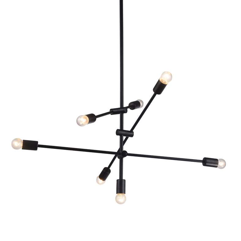 ΚΡΕΜΑΣΤΟ Φ/Σ 7ΧΕ27 ΜΕΤΑΛΛΙΚΟ ΜΑΥΡΟ Φ80ΧΗ130CM - ledmania.gr