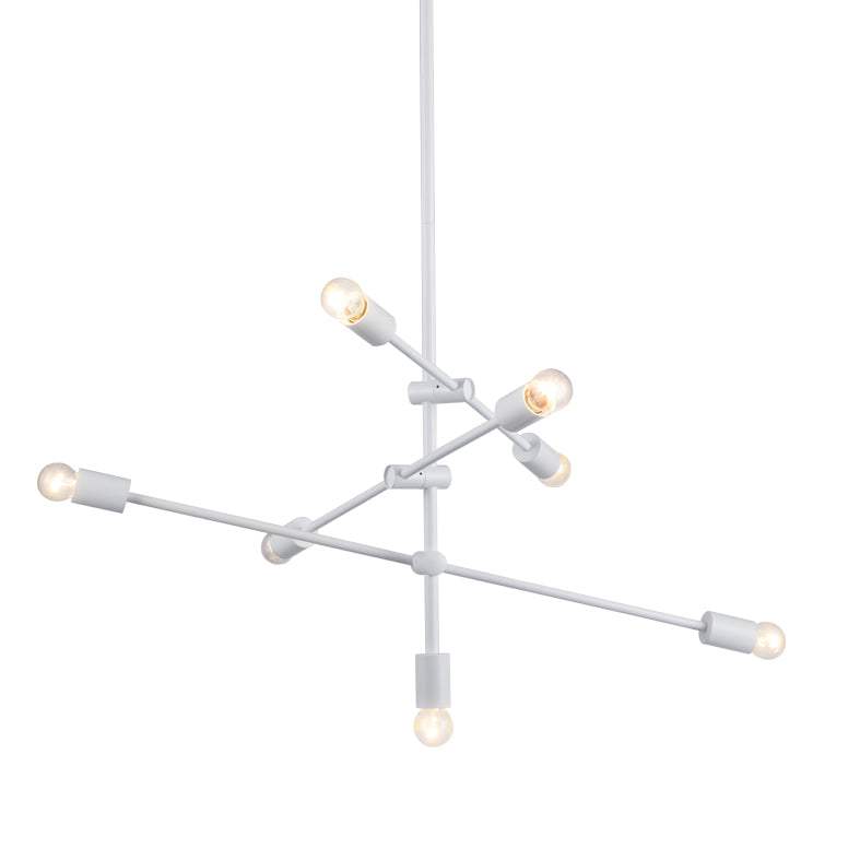 ΚΡΕΜΑΣΤΟ Φ/Σ 7ΧΕ27 ΜΕΤΑΛΛΙΚΟ ΛΕΥΚΟ Φ80ΧΗ130CM - ledmania.gr