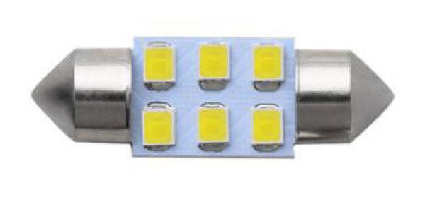 39mm Festoon - C5W LED Αυτοκινήτων 6 smd 2835 12v - c5w-6smd-2835smd - ledmania.gr